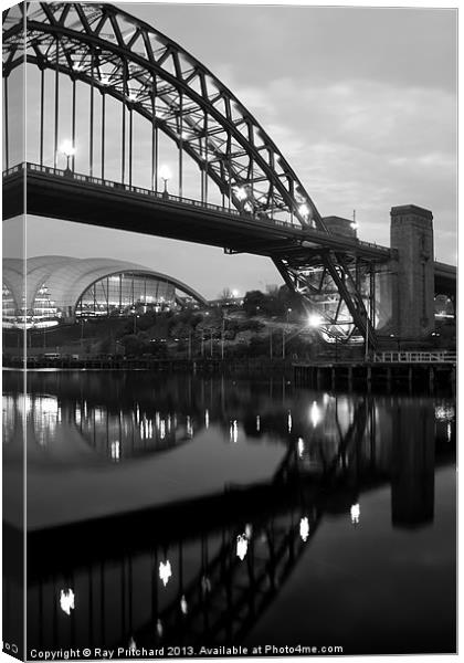 The Tyne Bridge and The Sage Canvas Print by Ray Pritchard