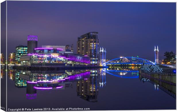 Quays Theatre Manchester Docks Canvas Print by Pete Lawless