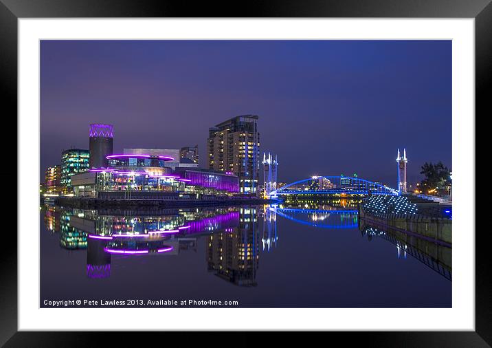 Quays Theatre Manchester Docks Framed Mounted Print by Pete Lawless