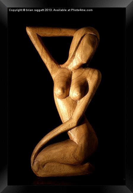 African Carved Nude Female Framed Print by Brian  Raggatt