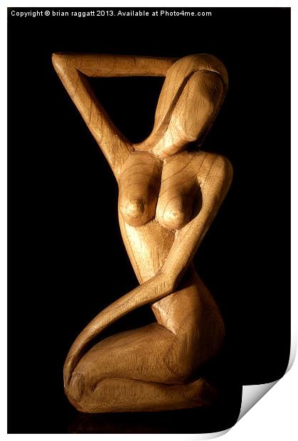 African Carved Nude Female Print by Brian  Raggatt