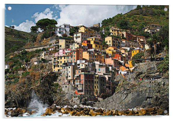 Riomaggiore Village in the Cinque Terre Acrylic by Rob Washington