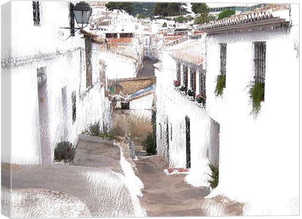 Typical Spanish Street Canvas Print by Les Morris
