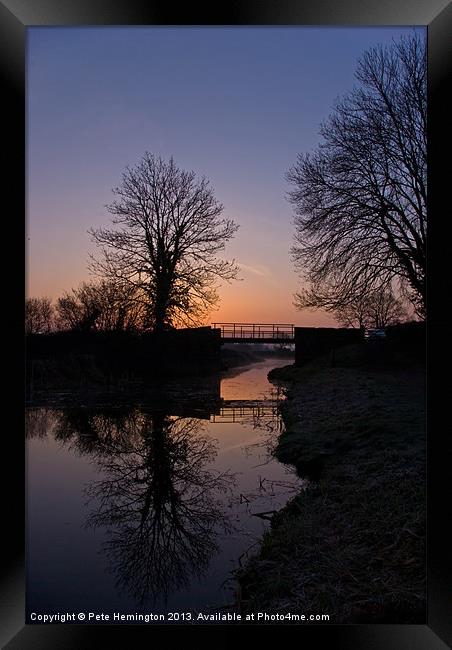 Dawn on the Grand Western Canal Framed Print by Pete Hemington