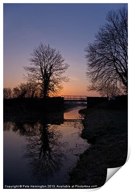 Dawn on the Grand Western Canal Print by Pete Hemington