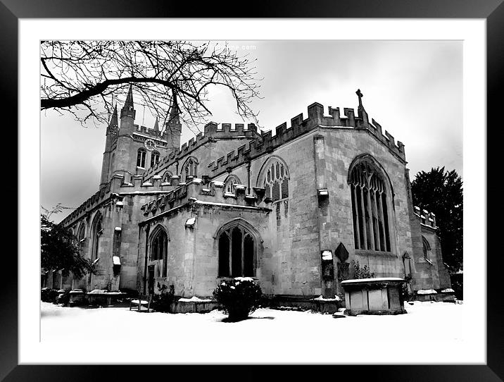 St Nicholas Church In The Snow Framed Mounted Print by Samantha Higgs