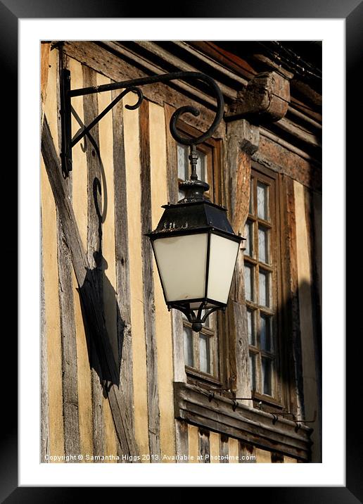 Street Light On A Medieval House- Orbec - France Framed Mounted Print by Samantha Higgs