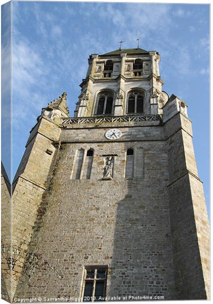 Church Tower - Orbec - France Canvas Print by Samantha Higgs