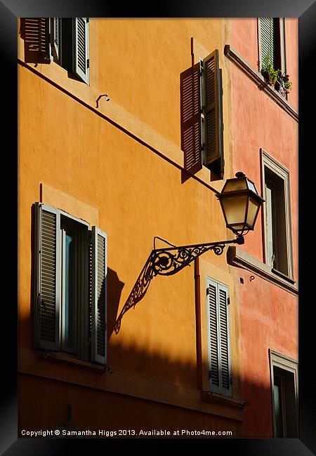 Street Light - Rome Framed Print by Samantha Higgs