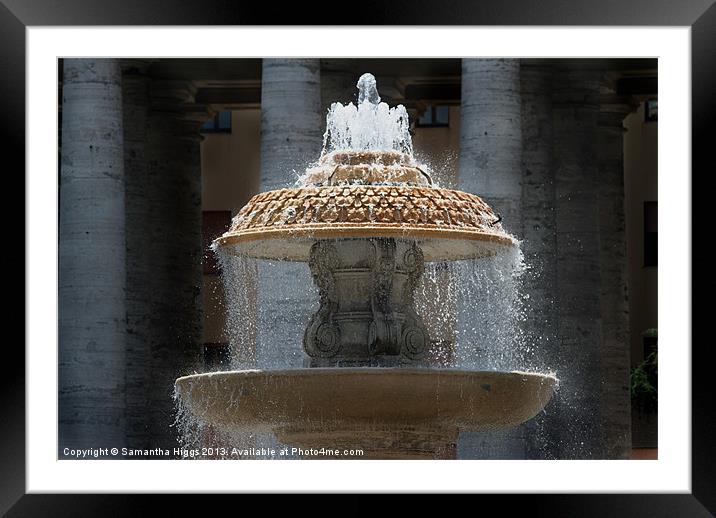 Fountain - St Peters Square - Vatican - Rome Framed Mounted Print by Samantha Higgs