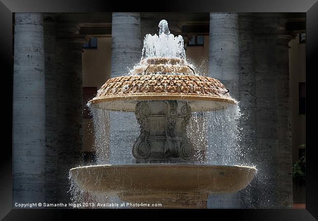 Fountain - St Peters Square - Vatican - Rome Framed Print by Samantha Higgs