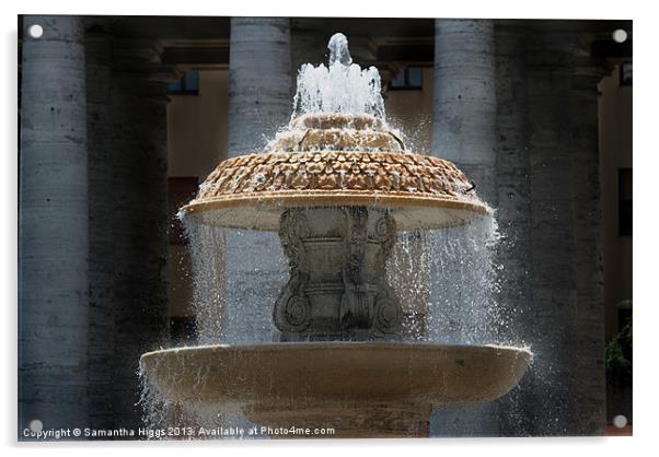 Fountain - St Peters Square - Vatican - Rome Acrylic by Samantha Higgs