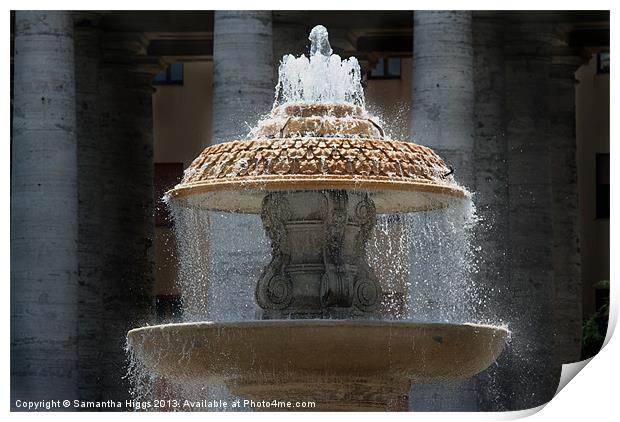 Fountain - St Peters Square - Vatican - Rome Print by Samantha Higgs