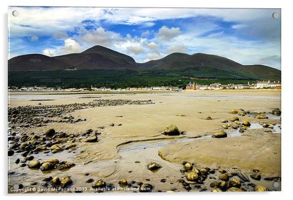 Newcastle and the Mournes Acrylic by David McFarland
