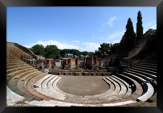 Large Theatre - Pompeii - Italy Framed Print by Samantha Higgs