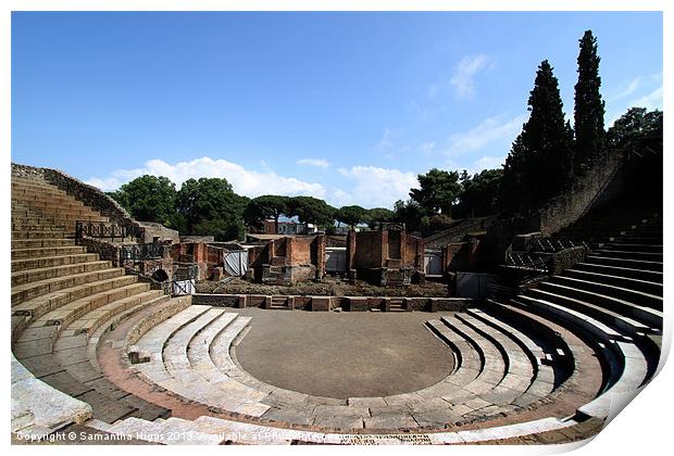 Large Theatre - Pompeii - Italy Print by Samantha Higgs