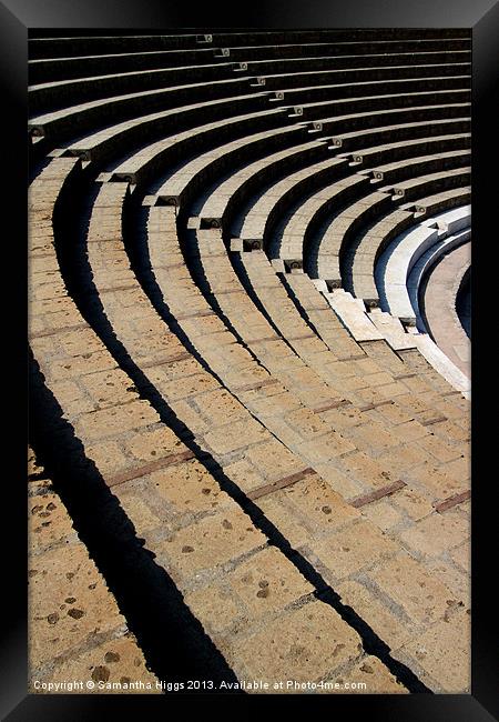 Seating - Large Theatre - Pompeii - Italy Framed Print by Samantha Higgs