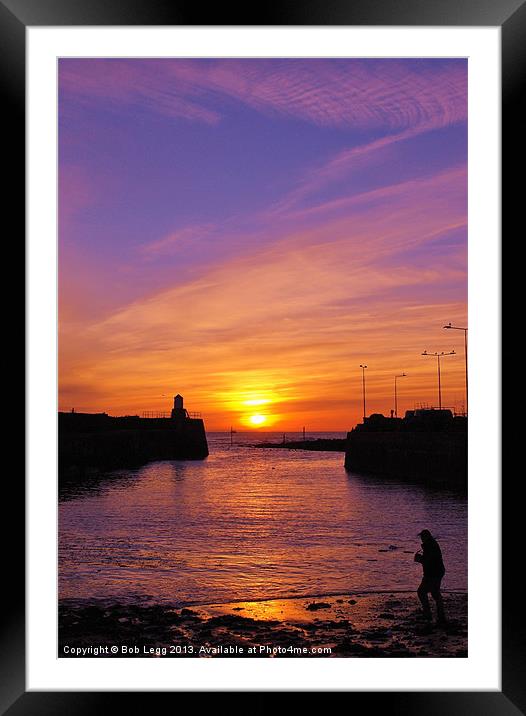 Winter Sunset Pittenweem Framed Mounted Print by Bob Legg