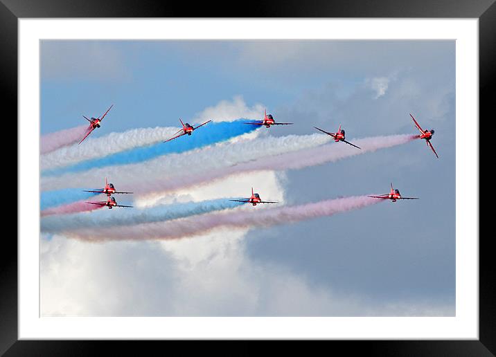 RAF Red arrows break Framed Mounted Print by Rachel & Martin Pics