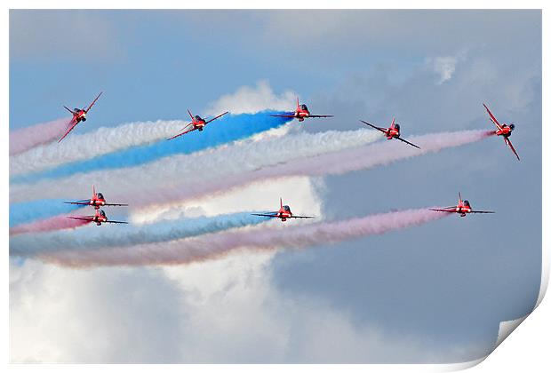 RAF Red arrows break Print by Rachel & Martin Pics