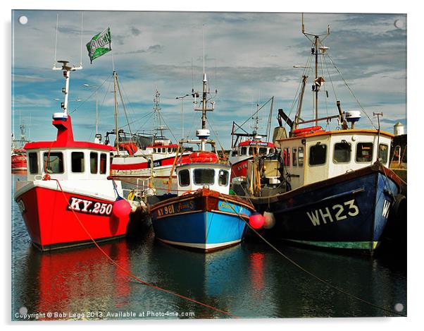 Pittenweem Fishing Boats Acrylic by Bob Legg