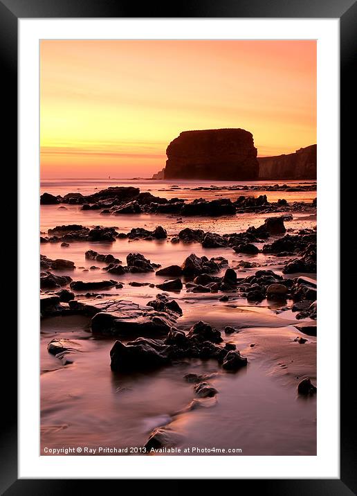 Marsden Rock Framed Mounted Print by Ray Pritchard