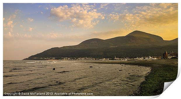 Evening light on the Mournes Print by David McFarland
