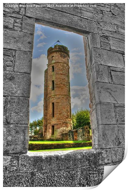 Tower Through The Ruin Print by Valerie Paterson
