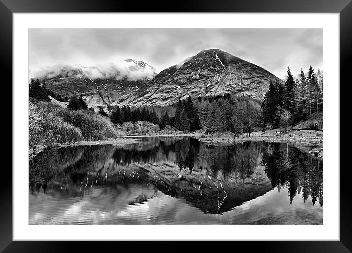 Mountain Loch Reflections in Scotland Framed Mounted Print by Jacqi Elmslie