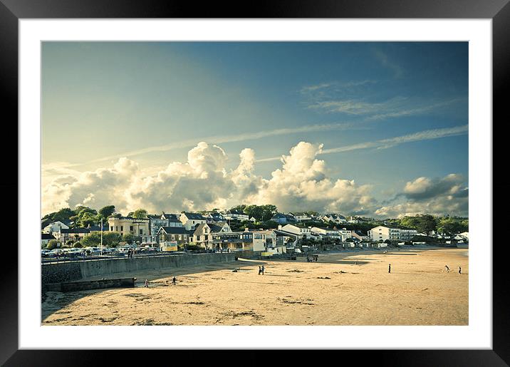 Saundersfoot Town Lomo Framed Mounted Print by Steve Purnell