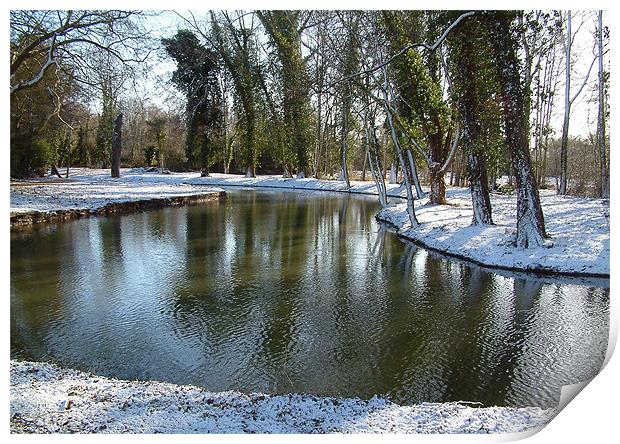 The Cherwell in winter. Print by mike lester
