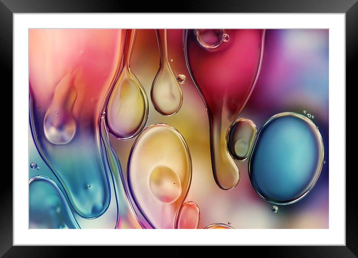 Drips of Colour Framed Mounted Print by Sharon Johnstone