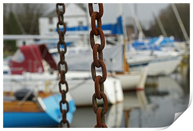 chains and boats Print by jane dickie