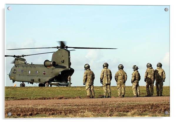 Waiting to board the Chinook Acrylic by Oxon Images
