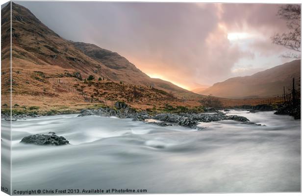 Sunset at Glen Etive Canvas Print by Chris Frost