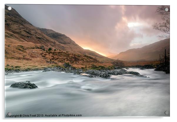 Sunset at Glen Etive Acrylic by Chris Frost