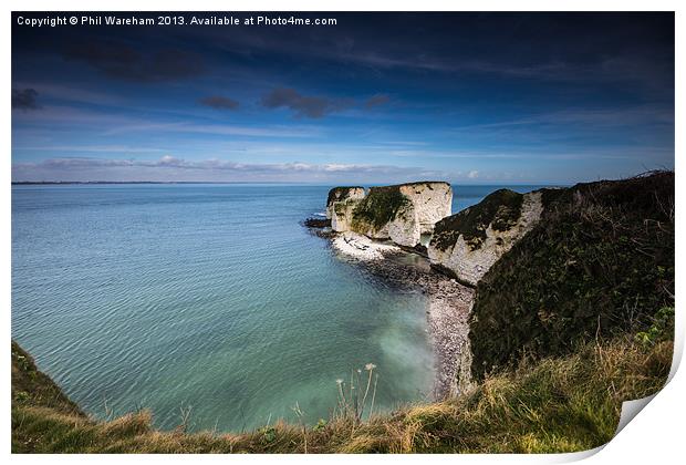Old Harry at Handfast Point Print by Phil Wareham