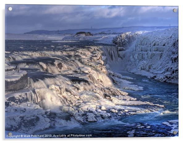Gullfoss Waterfall Acrylic by Mark Pritchard