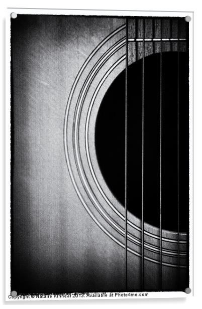 Guitar Film Noir Acrylic by Natalie Kinnear