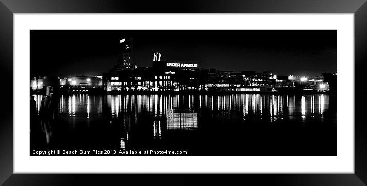Under Armour at Night B&W Framed Mounted Print by Beach Bum Pics