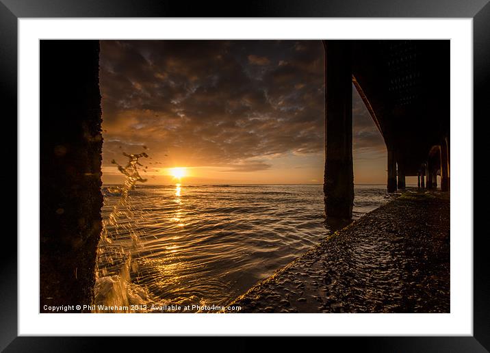 Pier Splash Framed Mounted Print by Phil Wareham