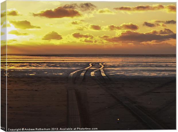 Sunset in St Annes Canvas Print by Andrew Rotherham