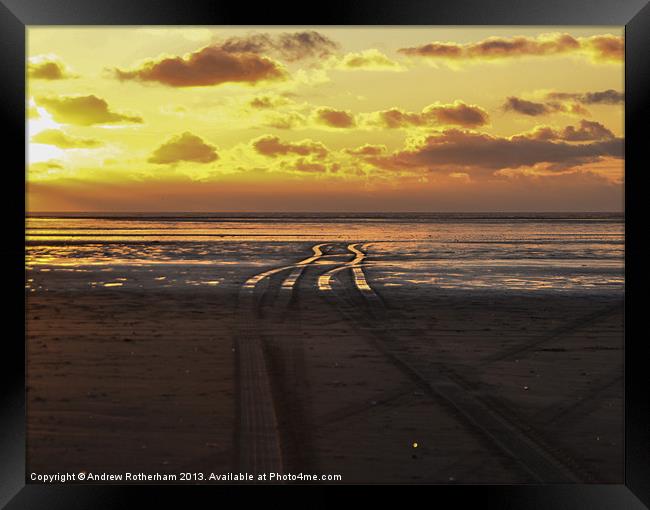 Sunset in St Annes Framed Print by Andrew Rotherham