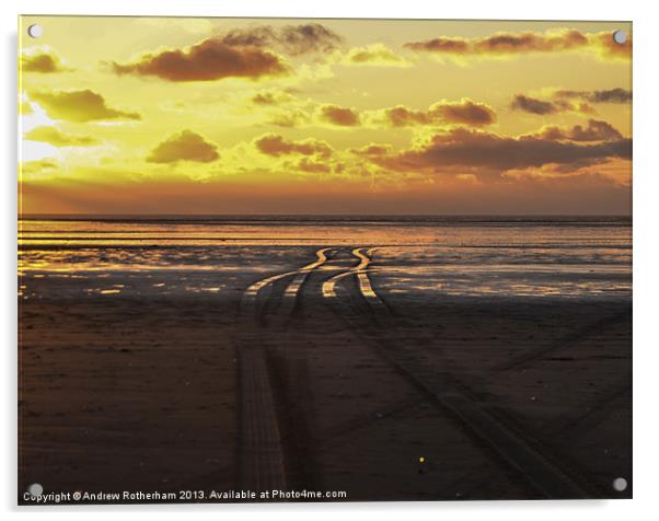 Sunset in St Annes Acrylic by Andrew Rotherham