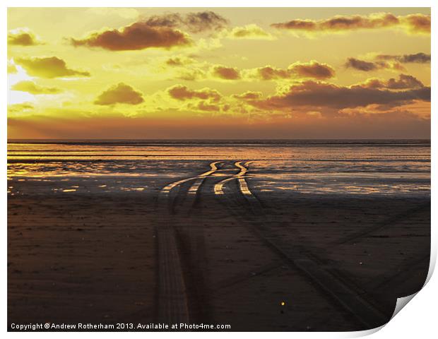 Sunset in St Annes Print by Andrew Rotherham