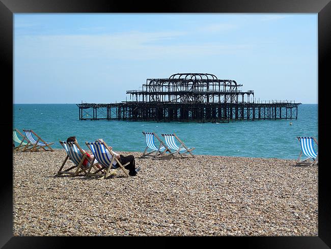 West Pier Brighton Framed Print by mike lester