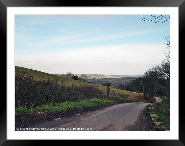 Approaching North Rigton Framed Mounted Print by Steven Watson