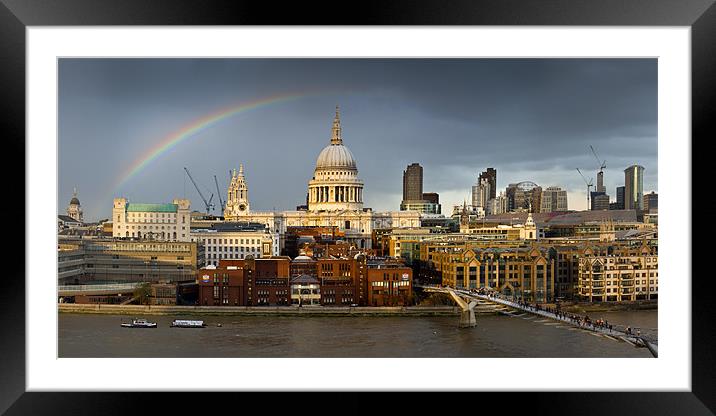 Rainbow over St Paul s Framed Mounted Print by Gary Eason