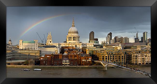 Rainbow over St Paul s Framed Print by Gary Eason