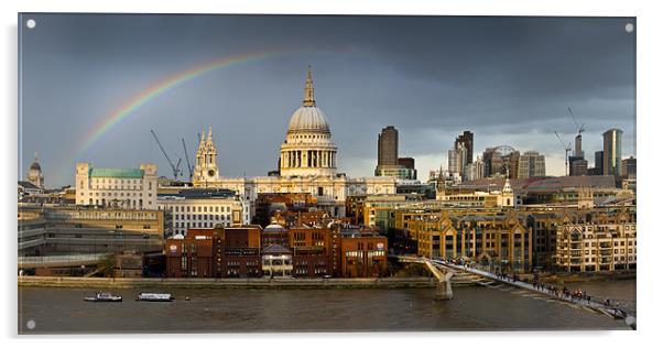 Rainbow over St Paul s Acrylic by Gary Eason